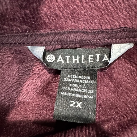 Athleta Cozy Karma Funnel Neck Sweatshirt Pullover Womens 2X Cabernet Heather - Picture 7 of 12